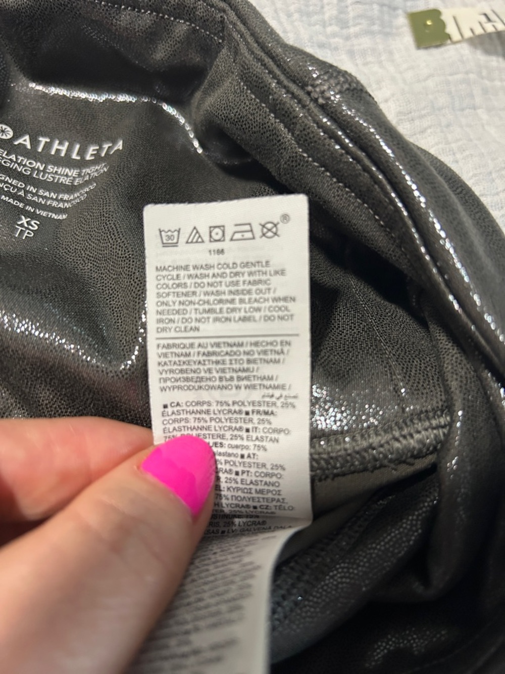 Athleta Metallic Silver 7/8 High-Waist Leggings. Athletic. Workout. Yoga. - Picture 5 of 9